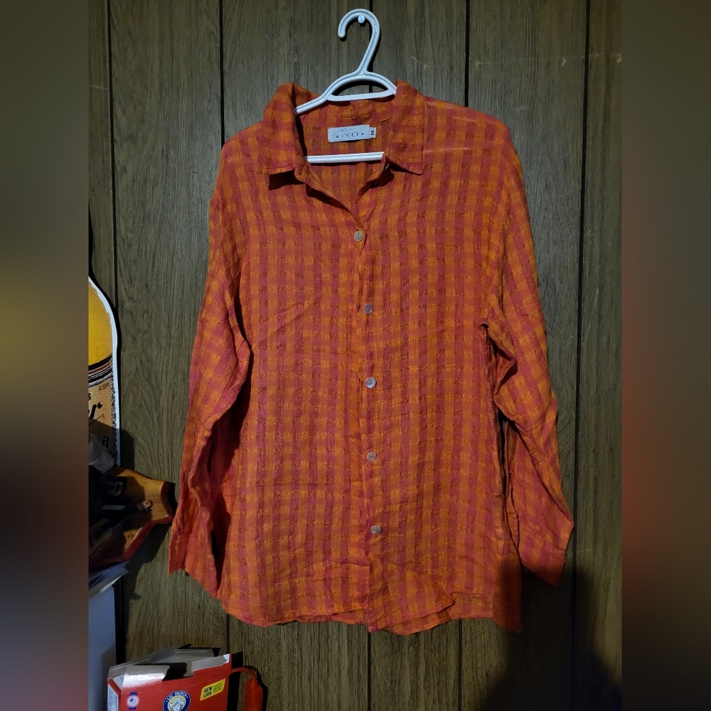 Ladies button down shirt by Willow Med.
